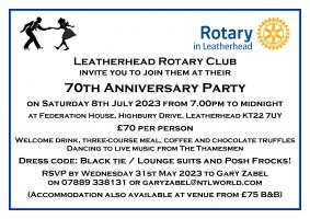 Leatherhead Rotary 70th Anniversary